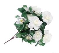 Bouquet di azalea artificiale in seta, 35 cm, colore bianco | Petali di seta realistici, altezza 35 cm, 21 fiori in totale, consistenza naturale, non richiede irrigazione