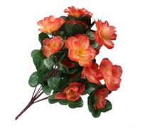 Bouquet di azalea artificiale in seta, realistico, per casa, tavolo, matrimonio, festa, giardino, 35 cm, rosso, bianco (arancione)