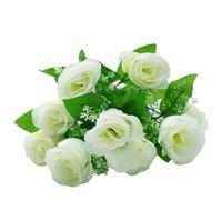 Bouquet di boccioli di rose in seta artificiale realistico 10 fiori per decorazi