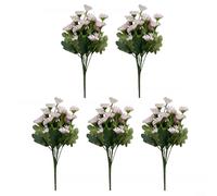 Bouquet di crisantemi artificiali ad altezza bilanciata per un'integrazione armoniosa con arbusti, lanterne e mobili da esterno (rosa chiaro)