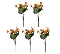 Bouquet di crisantemi artificiali ad altezza bilanciata per un'integrazione armoniosa con arbusti, lanterne e mobili da esterno (arancione)