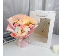 Bouquet di fiori all'uncinetto intrecciato a mano fai da te romantico regalo decorazione