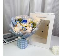Bouquet di fiori all'uncinetto intrecciato a mano fai da te romantico regalo decorazione