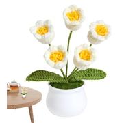 Bouquet di fiori all'uncinetto - Lana tessuta a mano con fiori vivaci, decorazioni floreali creative, scrivania multifunzionale - Norme artigianali, desktop all'uncinetto - Decorazione floreale per