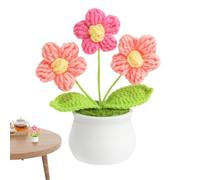 Bouquet di fiori all'uncinetto - Lana tessuta a mano con fiori vivaci, decorazioni floreali creative, scrivania multifunzionale - Norme artigianali, desktop all'uncinetto - Decorazione floreale per
