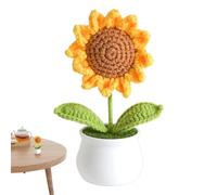 Bouquet di fiori all'uncinetto - Lana tessuta a mano con fiori vivaci, decorazioni floreali creative, scrivania multifunzionale - Norme artigianali, desktop all'uncinetto - Decorazione floreale per