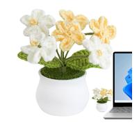 Bouquet di fiori all'uncinetto - Lana tessuta a mano con fiori vivaci, decorazioni floreali creative, scrivania multifunzionale - Norme artigianali, desktop all'uncinetto - Decorazione floreale per