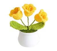 Bouquet di fiori all'uncinetto - Vividi fiori di lana intrecciati a mano | Desktop creativo - Normi artigianali, decorazioni floreali per casa, caffè, negozi, mercato