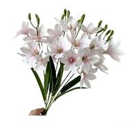 Bouquet di fiori artificiali a 5 teste per la decorazione di matrimoni e lo stile degli interni della casa, perfetto per aggiungere eleganza a camere da letto, salotti e luoghi per eventi (rosa basso)