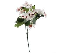 Bouquet di fiori artificiali in seta, 10 pezzi, lunghezza 26 cm, per matrimoni, cerimonie, feste, casa, giardino, esposizione di piante (bianco)