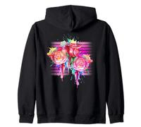 Bouquet di fiori con acquerello di rosa Felpa con Cappuccio