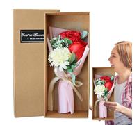 Bouquet di fiori di sapone profumato - Bouquet di di garofano profumato per sempre con scatola regalo, profumato di sapone da bagno per matrimoni, festa della mamma, anniversario, regalo di