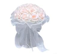 Bouquet di fiori di seta rosa per champagne decorazione matrimonio fiore di | Design realistico, elegante accessorio da sposa, perfetto per cerimonie, dimensioni compatte 23 x 25 cm