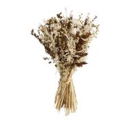 Bouquet di fiori secchi beige, bianchi e arancioni