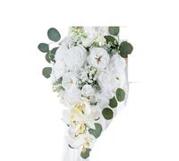 Bouquet di fiori secchi esotici unici mazzi da sposa a cascata di fiori di rose, fiori artificiali, adatti per la cerimonia di matrimonio vintage autunnale rustica e decorazione del portico degli