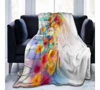 Bouquet di gerbere con texture in un'espressione artigianale Inflorescence Morph New Paint Blanket Coperta in flanella ultra morbida Coperte leggere Calde e confortevoli adatte a tutte le stagioni 50"