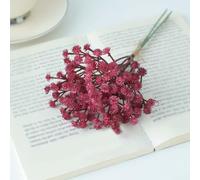 Bouquet di gipsofila artificiale, fascio colorato di respiro del bambino, steli eleganti senza tempo per una lunga durata per decorare la casa, il soggiorno e la tavola (rosso)