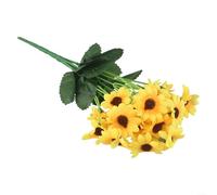 Bouquet di girasoli realistici con 24 fiori, fiori di diametro 7,5 cm, petali in tessuto di seta per feste, casa, giardino, bouquet di girasoli artificiali