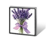 Bouquet di lavanda con un nastro a pois unisex spille e spilli quadrati leggeri bavero distintivo gioielli per abbigliamento scialle cappello