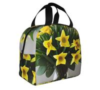 Bouquet di narcisi 1 stampa pieghevole borsa termica pranzo pasti snack bevande ragazzi ragazze adolescenti picnic