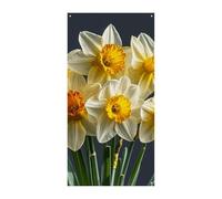 Bouquet di narcisi copertura per porta banner 90 x 180 cm striscioni per feste cartello di benvenuto stagionale decorazione verticale porta appeso per portico ingresso decorazione giardino