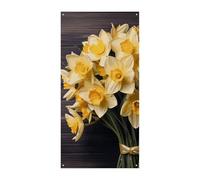 Bouquet di narcisi copertura per porta banner 90 x 180 cm striscioni per feste cartello di benvenuto stagionale decorazione verticale porta appeso per portico ingresso decorazione giardino