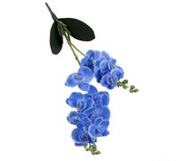 Bouquet di orchidee farfalle artificiali da 50 cm, con orchidee falene realistiche, per bouquet da sposa, feste, interni ed esterni, decorazione per la casa ed eventi composizioni floreali (blu)