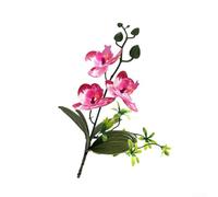 Bouquet di orchidee realistiche in plastica per tutti i giorni, per lo styling della casa, per matrimoni e decorazioni per eventi aziendali (bordo magenta)