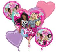 Bouquet di palloncini Barbie Dream, con 5 palloncini Barbie diversi, 1Bouquet.