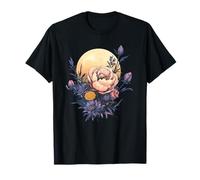 Bouquet di Peonie Floreali Tramonto con Luna E Fiori di Campo Maglietta