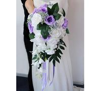 Bouquet di rose artificiali fatte a mano, per damigelle d'onore, romantici fiori per sposa, perfetti per cerimonie, chiese ed eventi nuziali