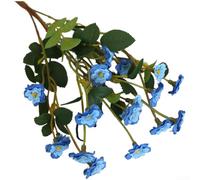 Bouquet di rose artificiali in seta, altezza 36 cm, decorazione per matrimoni e casa, composizione floreale fatta a mano con petali realistici e steli pieghevoli, per interni eleganti ed eventi (blu)