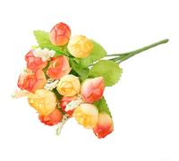 Bouquet di rose artificiali in seta, realistiche e realizzate a mano, per matrimoni, feste nuziali, decorazione per la casa, 24 cm, lunga durata, elegante composizione floreale (E)