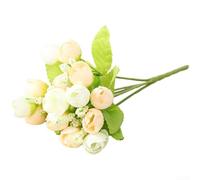Bouquet di rose artificiali in seta, realistiche, realizzato a mano, per matrimoni, feste nuziali, decorazione per la casa, 24 cm, elegante composizione floreale (D)
