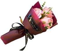 Bouquet di rose artificiali rosa con 3 teste di sapone, petali di fiori artificiali per donne, mamma, moglie, migliore amica, compleanno, Natale, San Valentino, madri da figlia, fiori artificiali (30