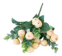 Bouquet di rose di eucalipto artificiali in seta di camelia, per bomboniere, decorazione per la casa, scrivania, tavolo, centrotavola (vino spumante)