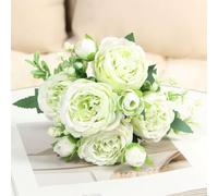 Bouquet di rose persiane artificiali a 5 steli, realistiche al tatto, in seta, per matrimoni, centrotavola, decorazione per la casa, feste, composizioni di bianco, rosa, viola, blu, verde, giallo