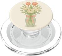 Bouquet di tulipani acquerello in barattolo di vetro con fiocco PopSockets PopGrip per MagSafe