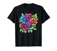 Bouquet Floreale colorato Boho Wildflower Mandala Maglietta