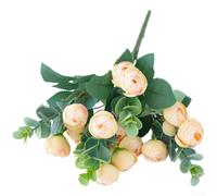 Bouquet floreale in seta con camelia rosa di eucalipto, per interni ed esterni, decorazione per la casa e matrimoni (vino frizzante)