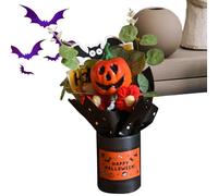 Bouquet Halloween Fleurs - Citrouille Et Fleurs Artificielles Avec Feuilles | DEucalyptus Arrangement, Décoratif Automnecentre De Table Chemin Intérieur, Cheminée, Table, Maison, Fête, Saison Festive