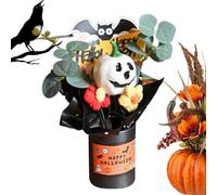 Bouquet Halloween Fleurs - Citrouille Et Fleurs Artificielles Avec Feuilles | DEucalyptus Arrangement, Décoratif Automnecentre De Table Chemin Intérieur, Cheminée, Table, Maison, Fête, Saison Festive