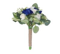 Bouquet nuziale artificiale fiore falso bouquet elegante elegante mazzo di celebrazione del bouquet festa di celebrazione della festa di plastica 1pcs 24x27cm ca (Blu)