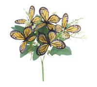 Bouquet Orchidea Artificiale Arancione Giallo