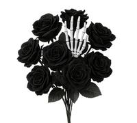 Bouquet Rose Halloween, Darryy 12 Pezzi Rosa Nera Finta Halloween, Decorazioni Rosa, Per Bouquet da Sposa e Decorazioni Natalizie