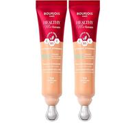 Bourjois Healthy Mix 2-in-1 Correttore in siero, Leviga rughe e segni d’espressione, Rinfresca contorno occhi, Caffeina, Vitamine C, E e B5, Vegano, Applicatore rinfrescante, Sun Bronze, 11 ml