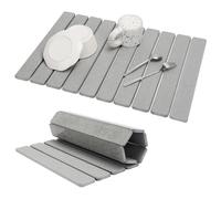 Bourske Tappetino scolapiatti grande per bancone della cucina, 60 x 39 cm, ecologico, tappetino istantaneo, terra di diatomacea, tappetino assorbente per l'acqua, tappetino pieghevole e ad asciugatura