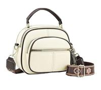 Bousalutend Crossbody Bag, 2025 New Adjustable Wide Shoulder Strap Leather Crossbody Bag (Beige)