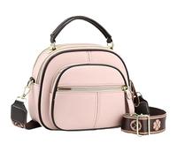 Bousalutend Crossbody Bag, 2025 New Adjustable Wide Shoulder Strap Leather Crossbody Bag (Pink)
