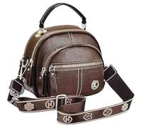 Bousalutend Crossbody Bag, 2025 New Adjustable Wide Shoulder Strap Leather Shoulder Bag,Classic Multifunctional Compartments (Coffee)